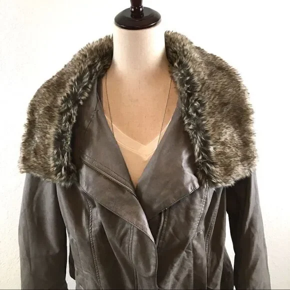 Lane Bryant faux leather fur collar moto jacket 18 - Picture 6 of 10